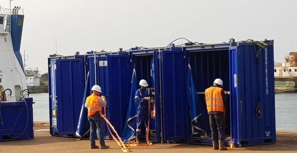 Containers at port