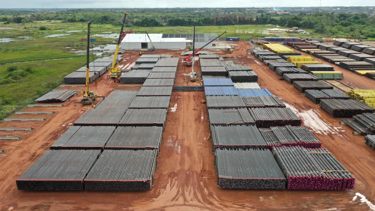 Pipe yard aerial view